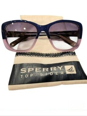 Sperry Topsider Vintage East Hampton Polarized Blue Purple Sunglasses With Case
